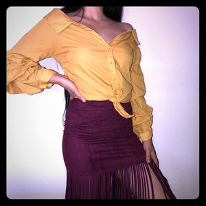 Faux suede maroon skirt rue 21 S